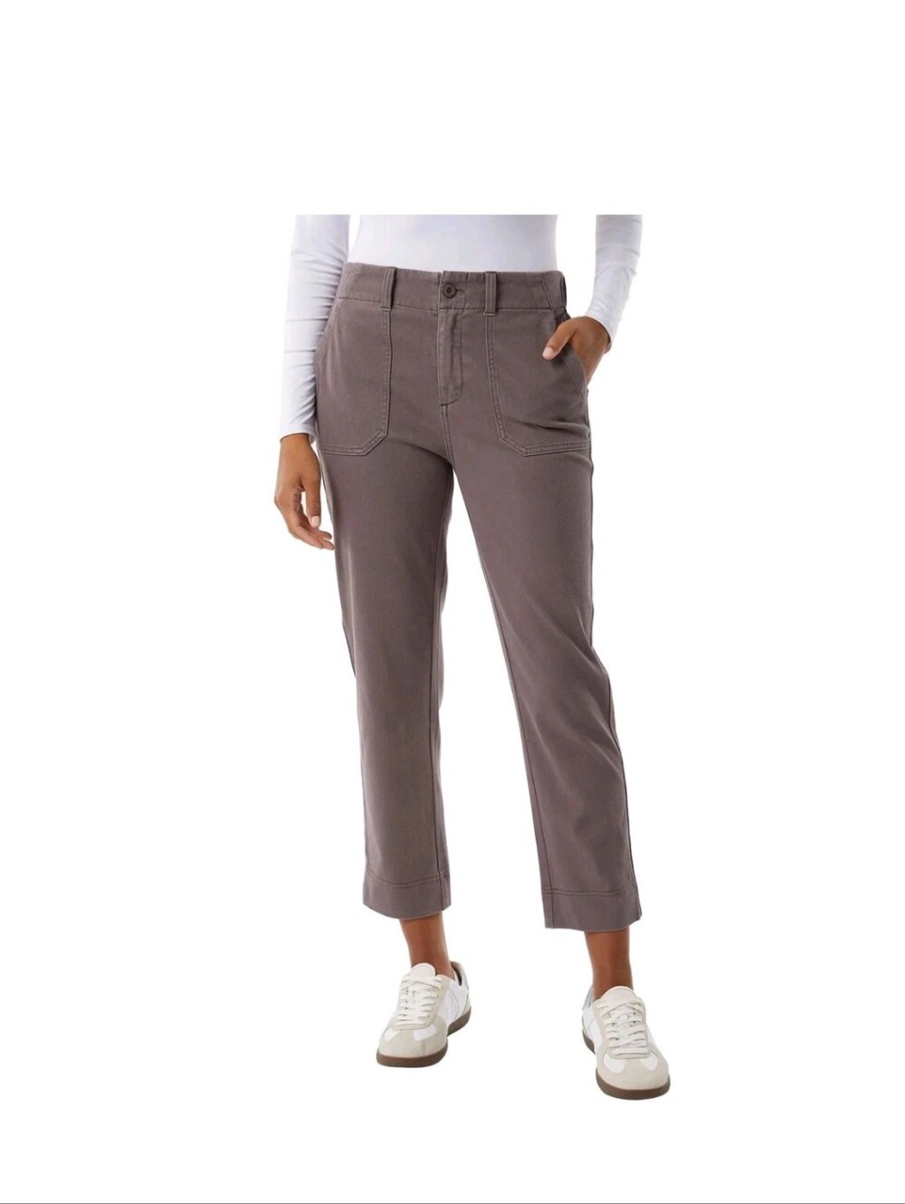 32 COOL Degrees NEW Women's Twill Ankle Pant in Purple sz LARGE